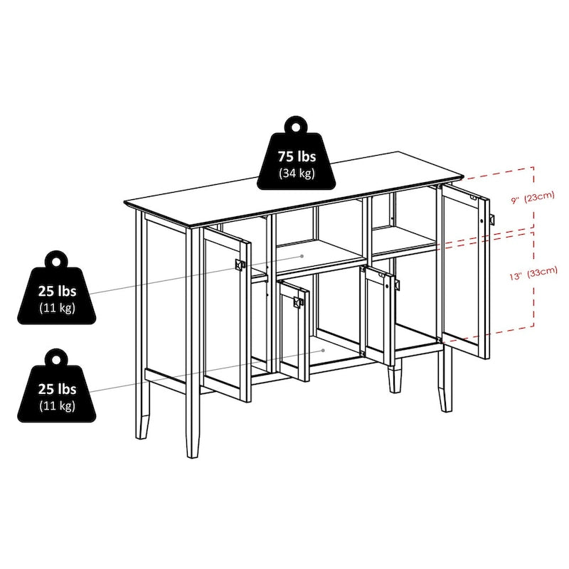 Buffet Melba, café - 46 larg. x 15,75 prof. x 33,6 haut.