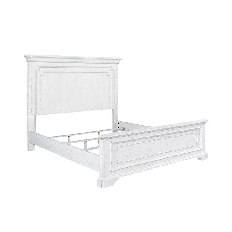 Lit en panneaux de bois, Blanc brume
