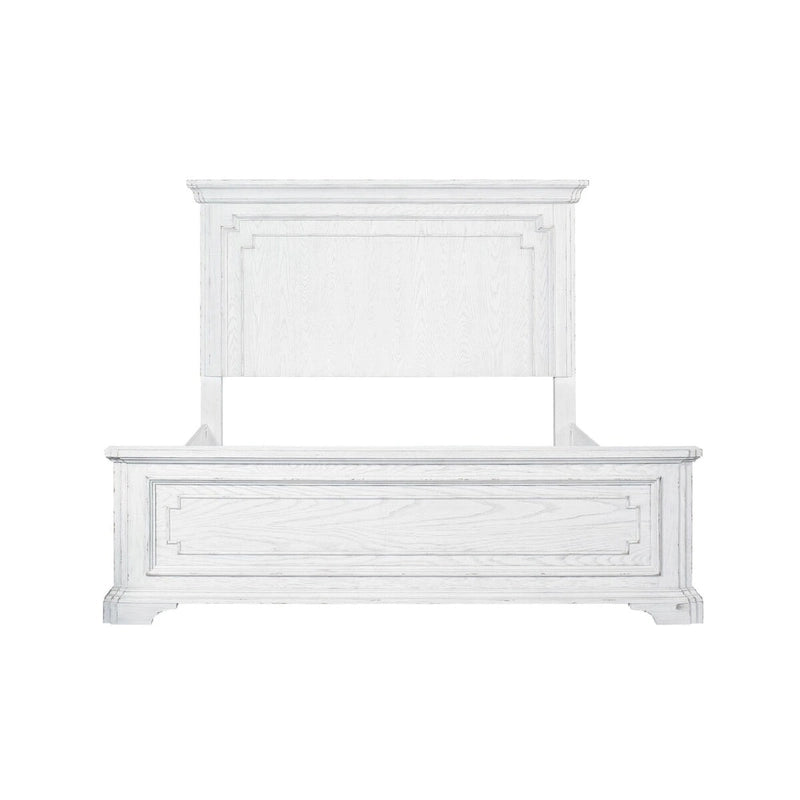 Lit en panneaux de bois, Blanc brume