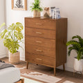 Commode à 5 tiroirs en noyer du milieu du siècle avec tiroirs emboîtables