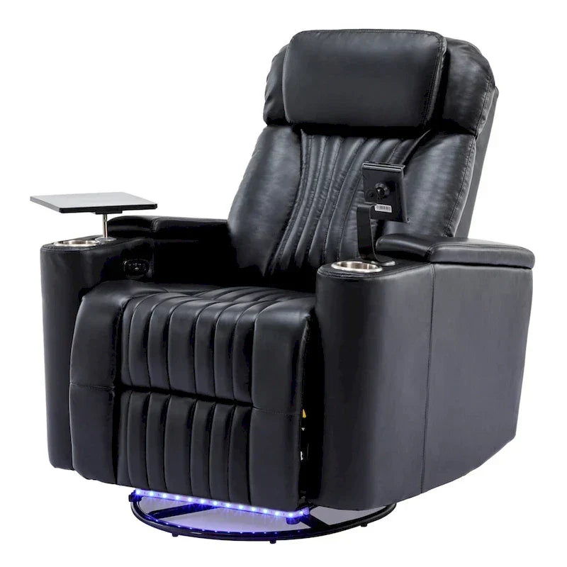 Fauteuil inclinable motorisé de cinéma maison multifonctionnel pivotant à 270°