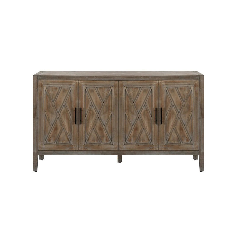 Buffet vintage en bois à 4 portes de 152 cm pour salon ou entrée
