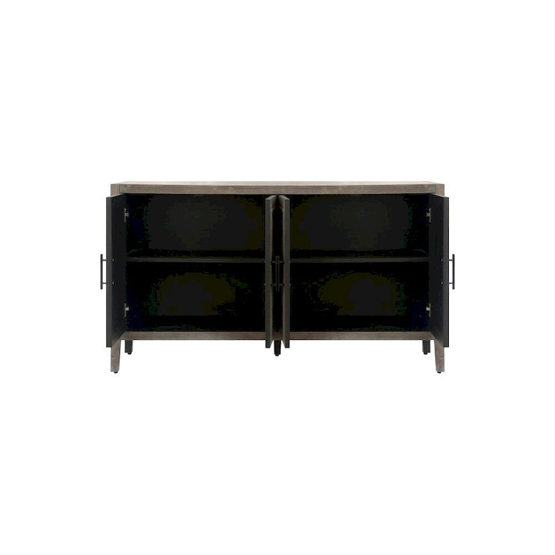 Buffet vintage en bois à 4 portes de 152 cm pour salon ou entrée
