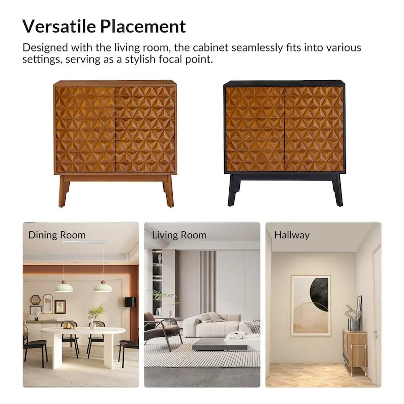 Ensemble de 2 bahuts de rangement d'appoint à 2 portes pleines Jakob Modern avec étagère réglable par HULALA HOME