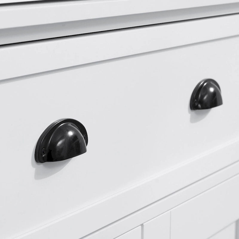Meuble de rangement de cuisine autoportant de 72 po, armoire de rangement haute avec 2 placards à portes, 2 tiroirs et étagères réglables
