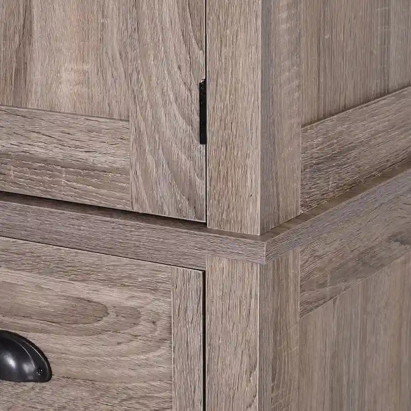 Meuble de rangement de cuisine autoportant de 72 po, armoire de rangement haute avec 2 placards à portes, 2 tiroirs et étagères réglables