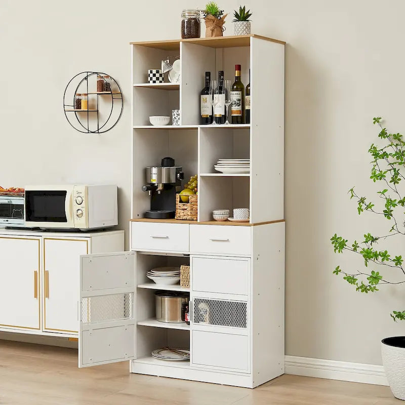 Buffet de rangement pour garde-manger, Armoire de cuisine autoportante, Grand placard de rangement pour cuisine, salle de bain, salon, bureau