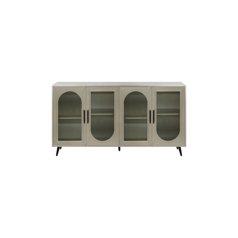 Meuble TV de 59,8 po avec meuble de rangement et tablettes réglables - N/A
