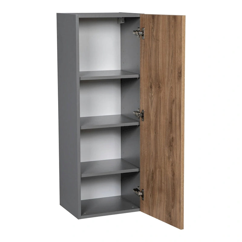 Meuble Haut 15 x 42 - Porte Simple - Gris - 15 x 42 x 12