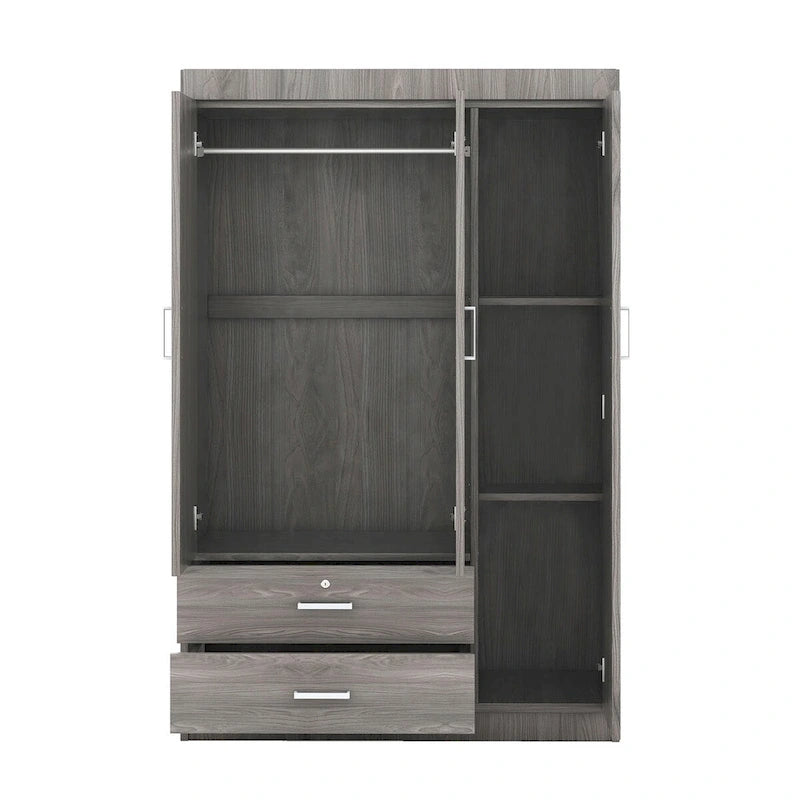 Armoire en bois 3 portes avec tiroirs - S.O.