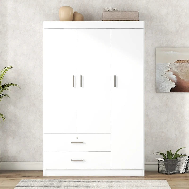 Armoire en bois 3 portes avec tiroirs - S.O.