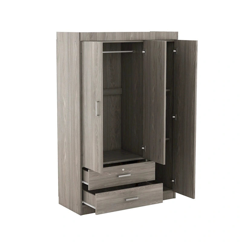 Armoire en bois 3 portes avec tiroirs - S.O.