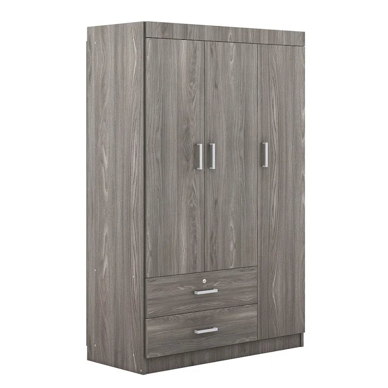 Armoire en bois 3 portes avec tiroirs - S.O.