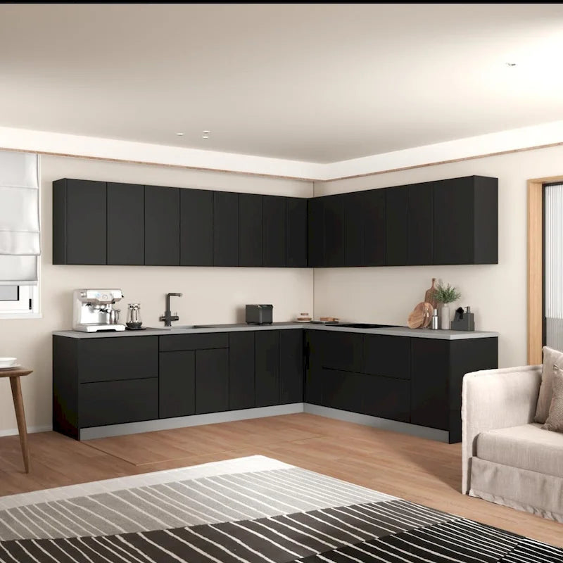 Cuisine Collection Moderne Coloris Noir Taille de base 10x8,5 Pieds de large - 102x120