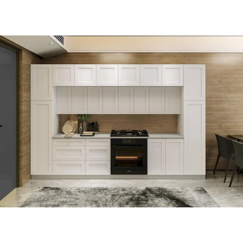 Collection Cuisine Luxe Coloris Blanc Mat Taille de Base 3,65m de large - 143x24