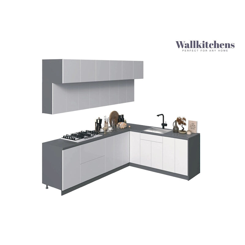 Collection Kitchen Radiance Blanc Brillant Coloris Socle Taille 9 pi de large - 108x85