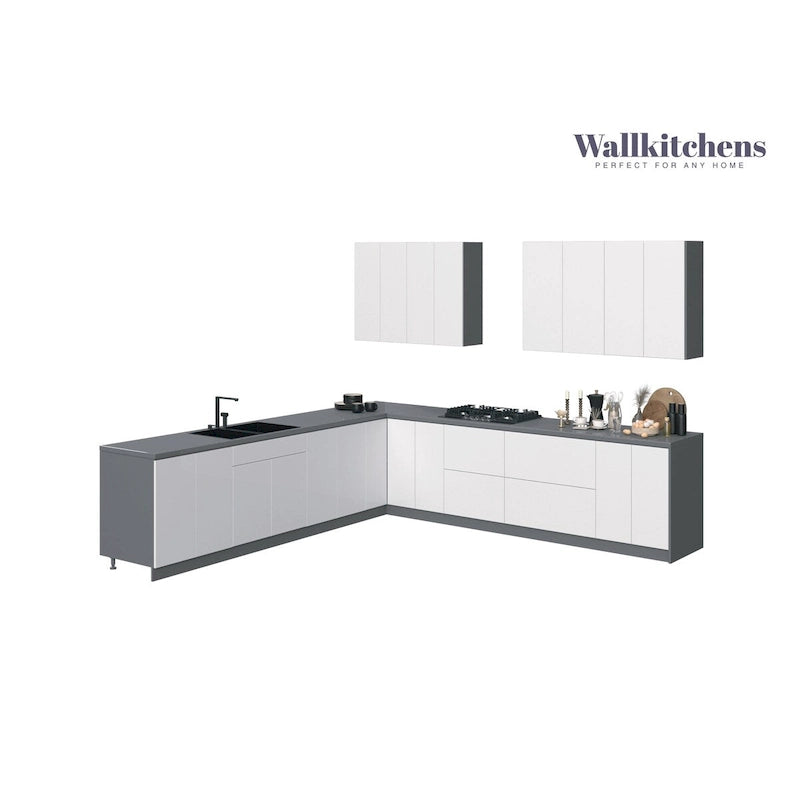 Collection Kitchen Prodigy Couleur Blanc Brillant Taille de Base 3,35m de large - 130x130