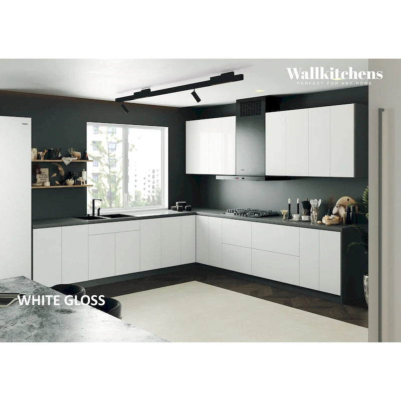 Collection Kitchen Prodigy Couleur Blanc Brillant Taille de Base 3,35m de large - 130x130
