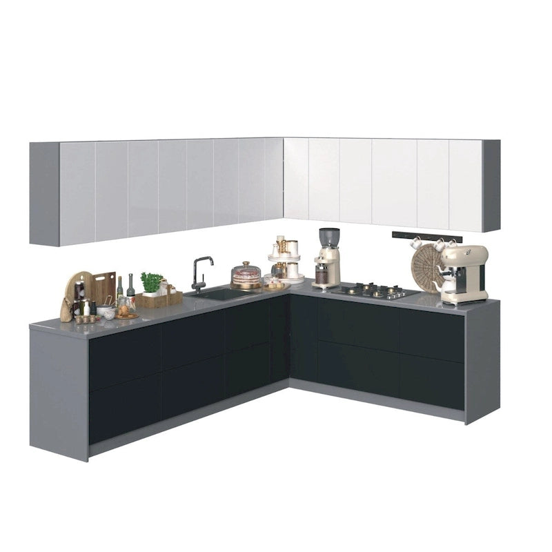 Collection culinaire de cuisine, couleur noire, base de 10 pieds de large - 94x120
