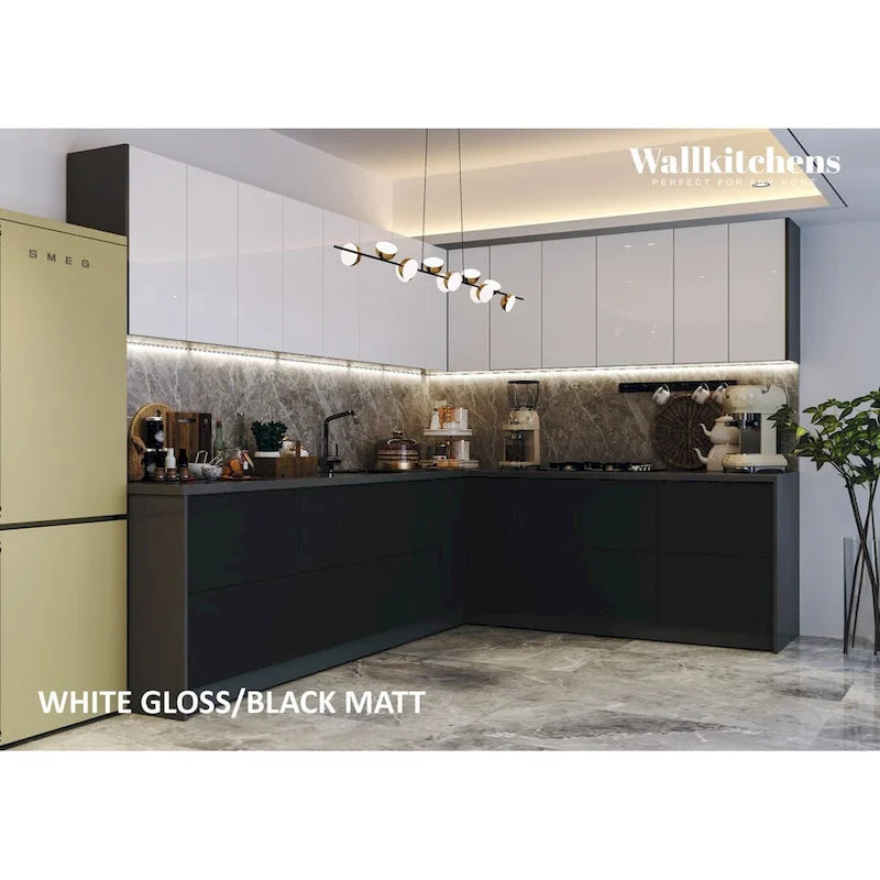Collection culinaire de cuisine, couleur noire, base de 10 pieds de large - 94x120