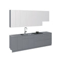 Cuisine Collection contemporaine Gris et blanc Brillant Taille de la base 9,5 pieds de large - 114x24