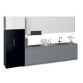 Cuisine Collection Intemporelle Gris et Blanc Brillant Taille du Meuble Bas 13 pieds de large - 157x24