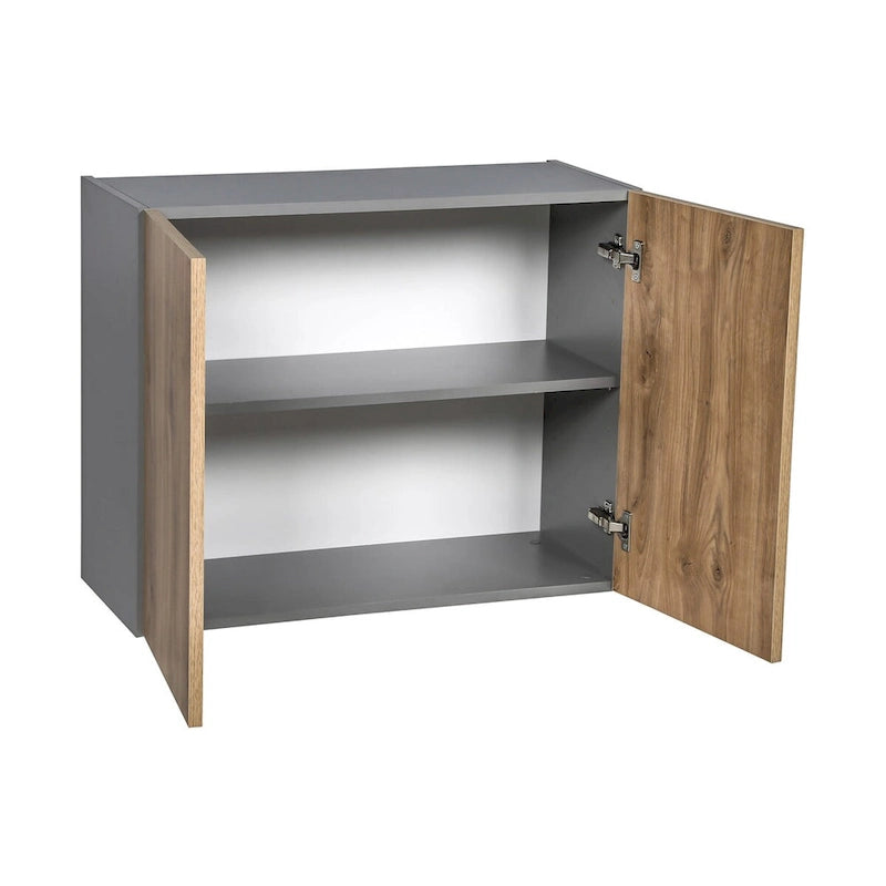 Meuble Haut Mural 24 x 24 – Double Porte – Gris - 24 x 24 x 12
