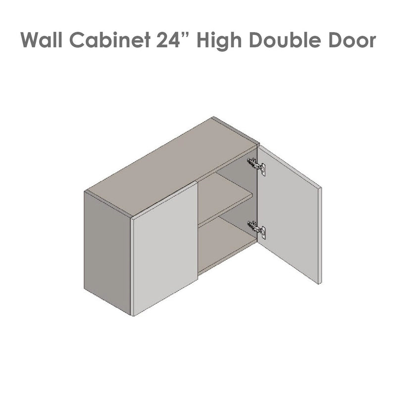 Meuble Haut Mural 24 x 24 – Double Porte – Gris - 24 x 24 x 12
