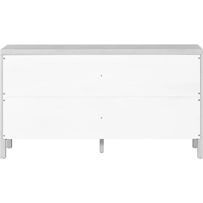 Buffet avec grand espace de rangement et porte en rotin synthétique - N/A