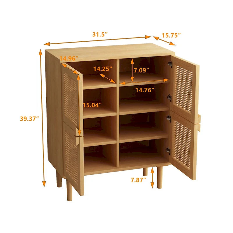 Meuble de rangement en rotin et cannage - S.O.