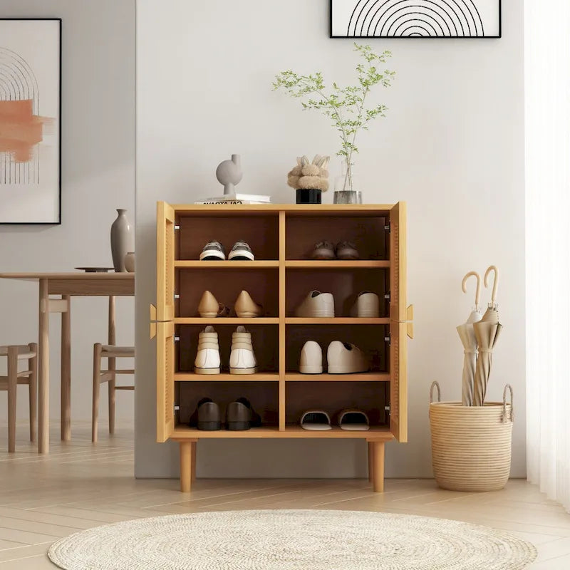 Meuble de rangement en rotin et cannage - S.O.