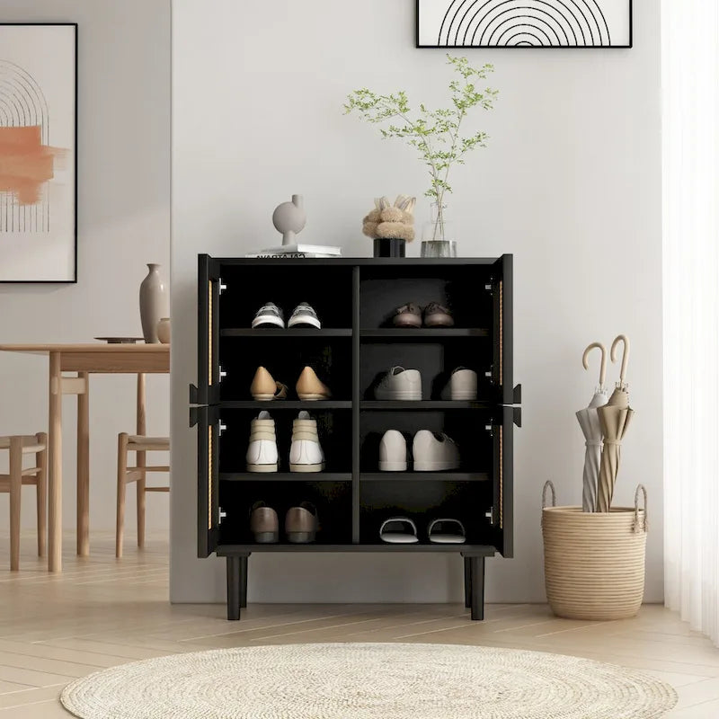 Meuble de rangement en rotin et cannage - S.O.