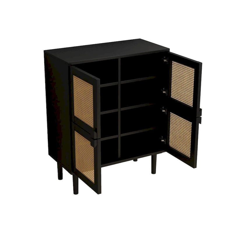 Meuble de rangement en rotin et cannage - S.O.