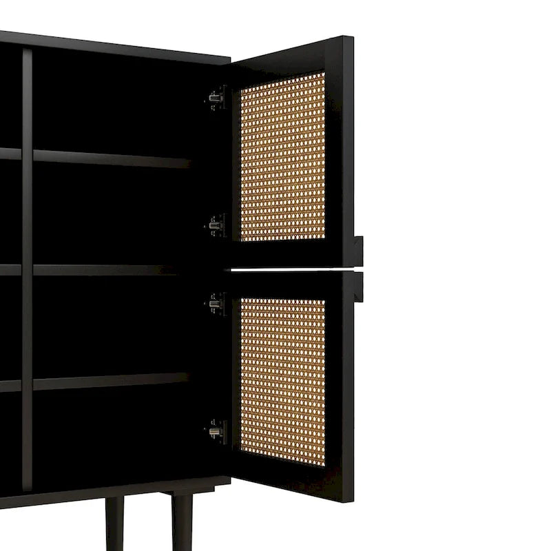 Meuble de rangement en rotin et cannage - S.O.