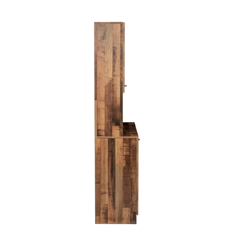 Armoire haute et meuble de cuisine de 179,90 cm, avec 6 portes, 1 étagère ouverte et 1 tiroir pour chambre à coucher