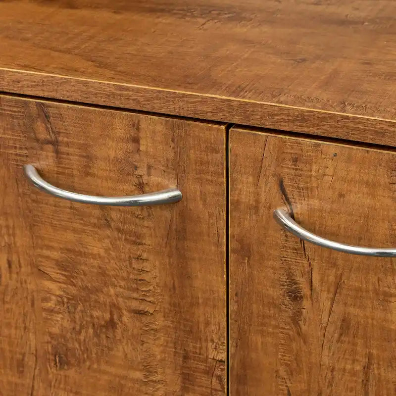Armoire haute et meuble de cuisine de 179,90 cm, avec 6 portes, 1 étagère ouverte et 1 tiroir pour chambre à coucher