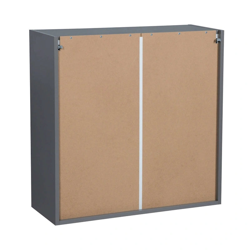 Armoire murale 30 x 30 - Double porte - Gris - 30 x 30 x 12