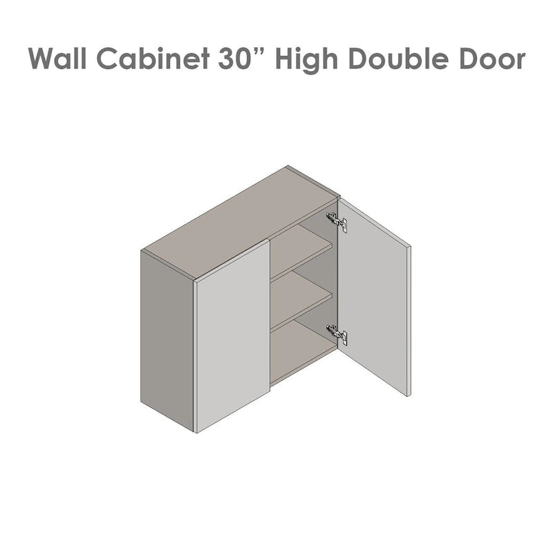 Armoire murale 30 x 30 - Double porte - Gris - 30 x 30 x 12