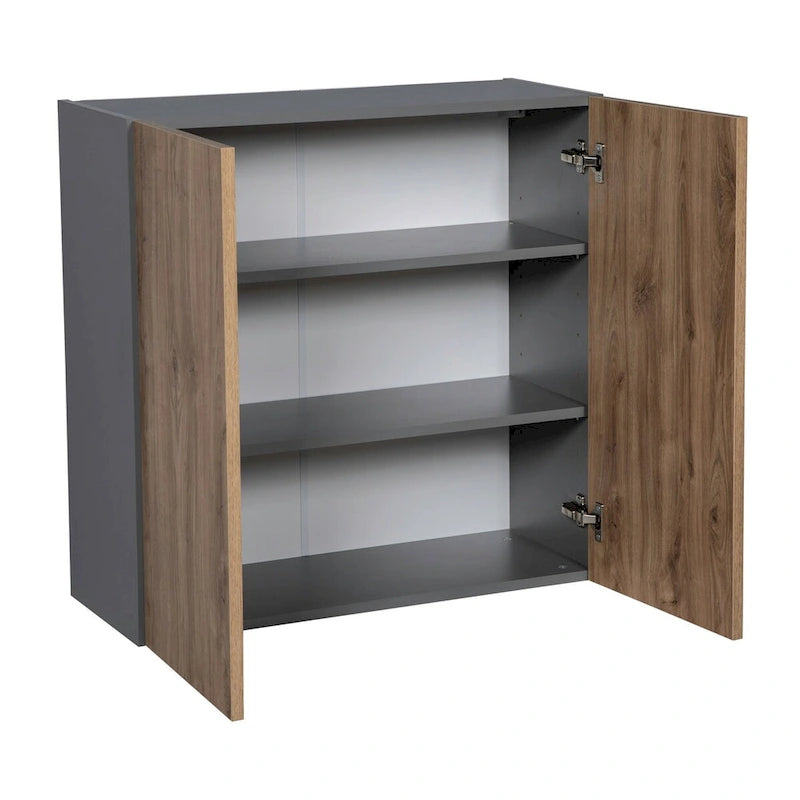 Armoire murale 30 x 30 - Double porte - Gris - 30 x 30 x 12