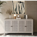 Meuble d'appoint 4 portes persiennes en bois Meuble de rangement Bahut Buffet - S/O