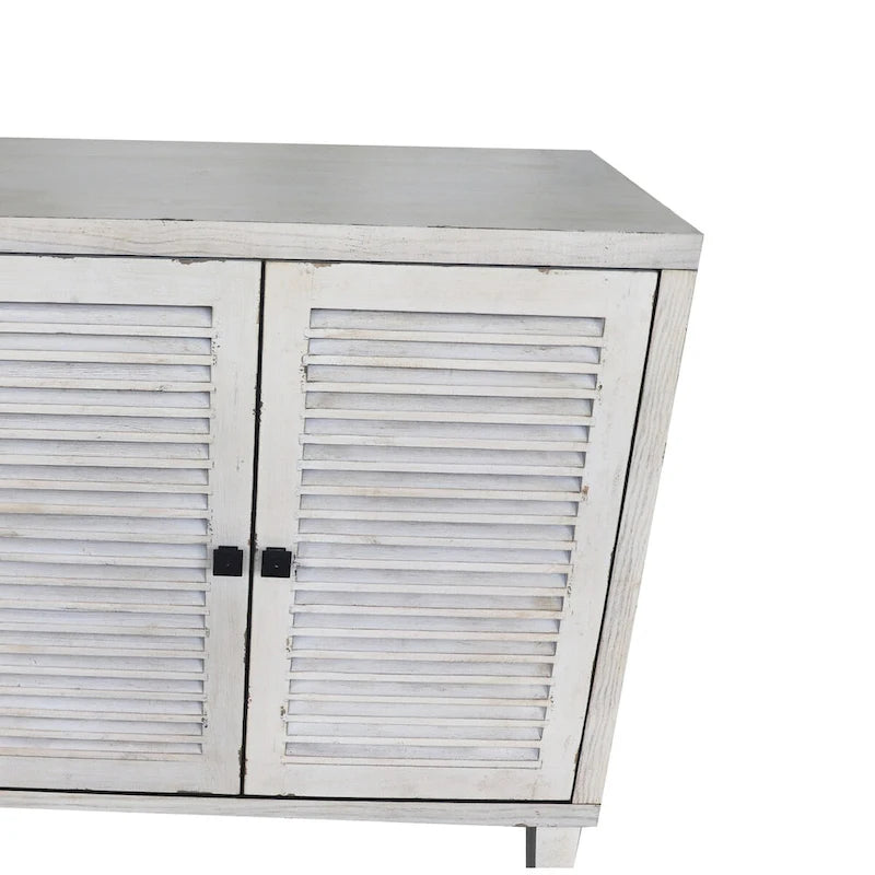 Meuble d'appoint 4 portes persiennes en bois Meuble de rangement Bahut Buffet - S/O