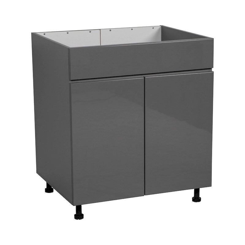 30 Meubles bas sous évier - Gris - Double porte haute - 30 x 34 1/2 x 23 3/8