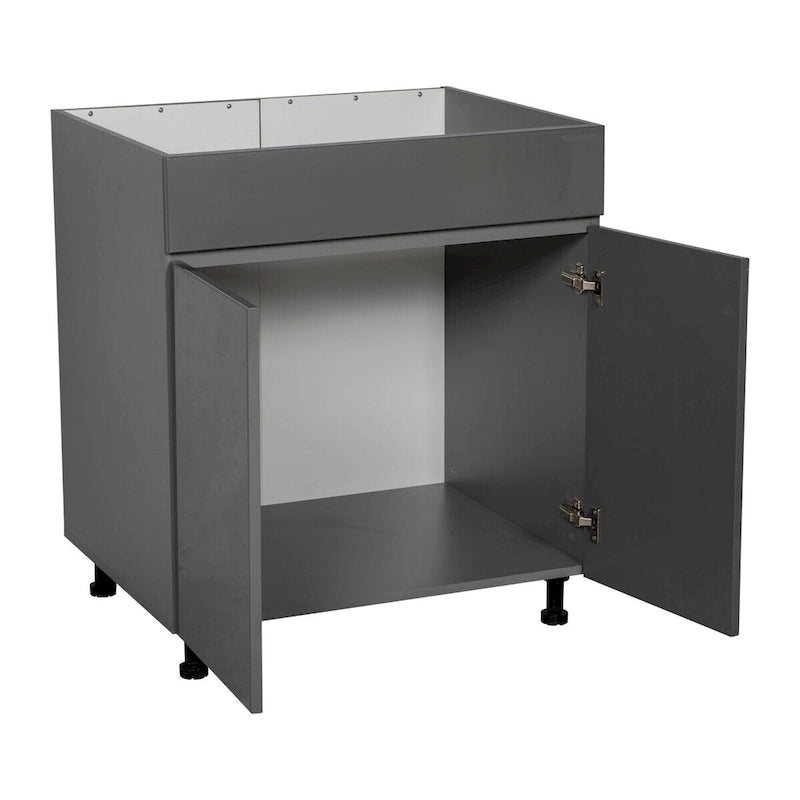 30 Meubles bas sous évier - Gris - Double porte haute - 30 x 34 1/2 x 23 3/8