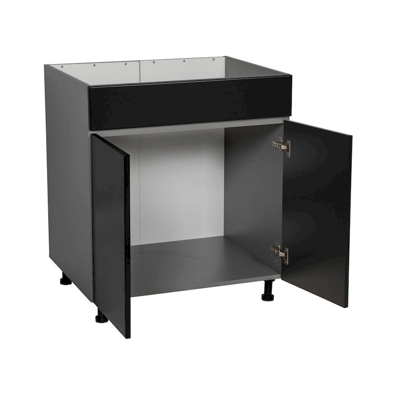 30 Meubles bas sous évier - Gris - Double porte haute - 30 x 34 1/2 x 23 3/8
