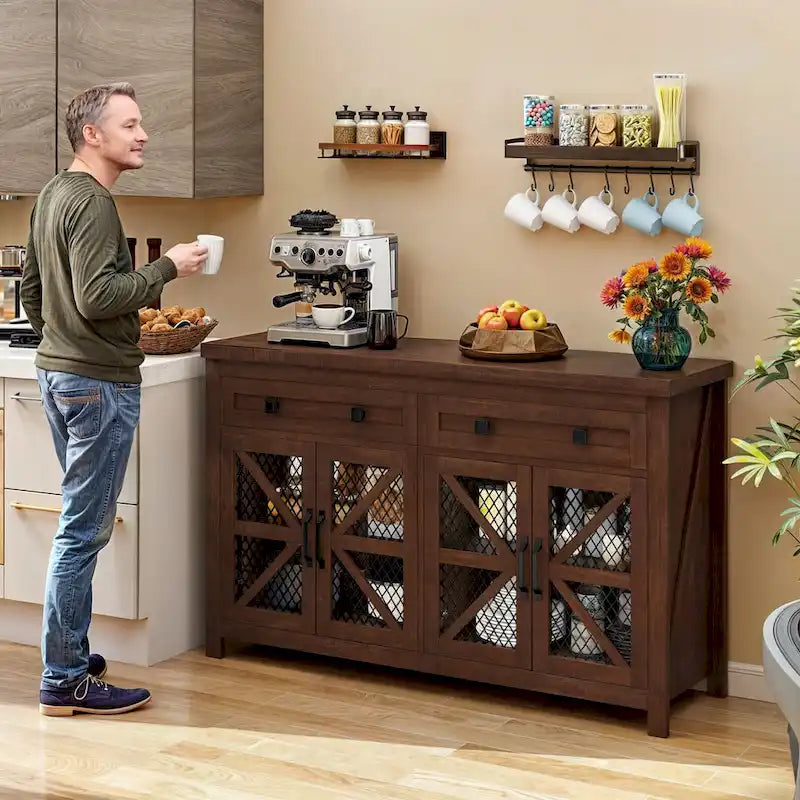 Moasis 55 Buffet de ferme avec rangement, meuble de bar à café