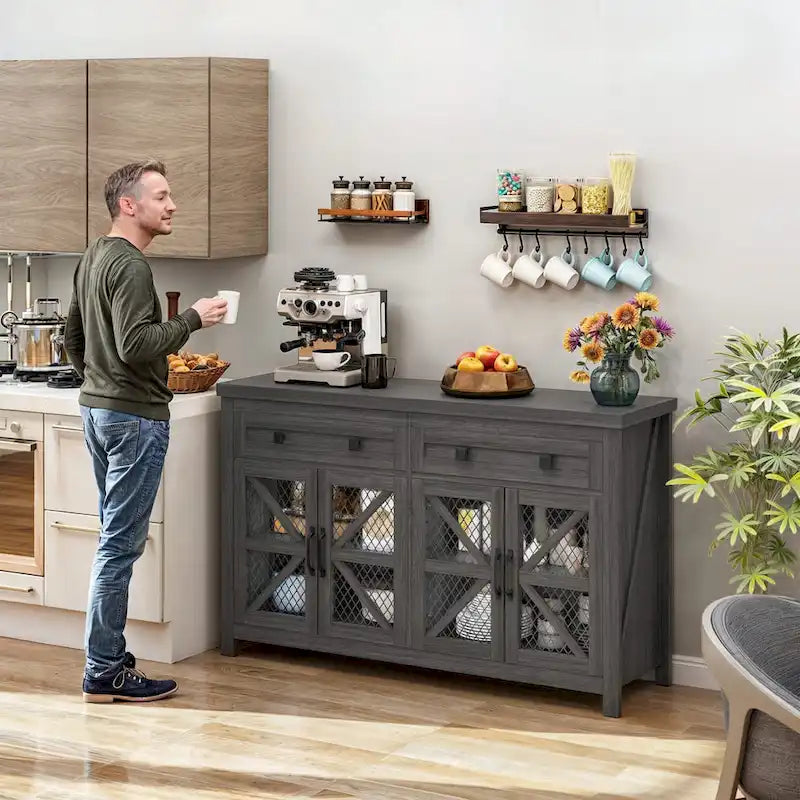 Moasis 55 Buffet de ferme avec rangement, meuble de bar à café