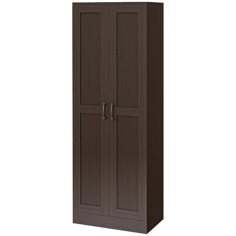 Armoire de rangement haute de 69 po avec étagères mobiles, garde-manger de style moderne avec portes à fermeture douce, café