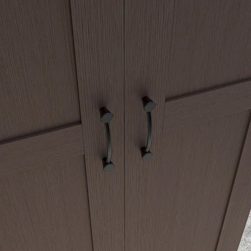 Armoire de rangement haute de 69 po avec étagères mobiles, garde-manger de style moderne avec portes à fermeture douce, café