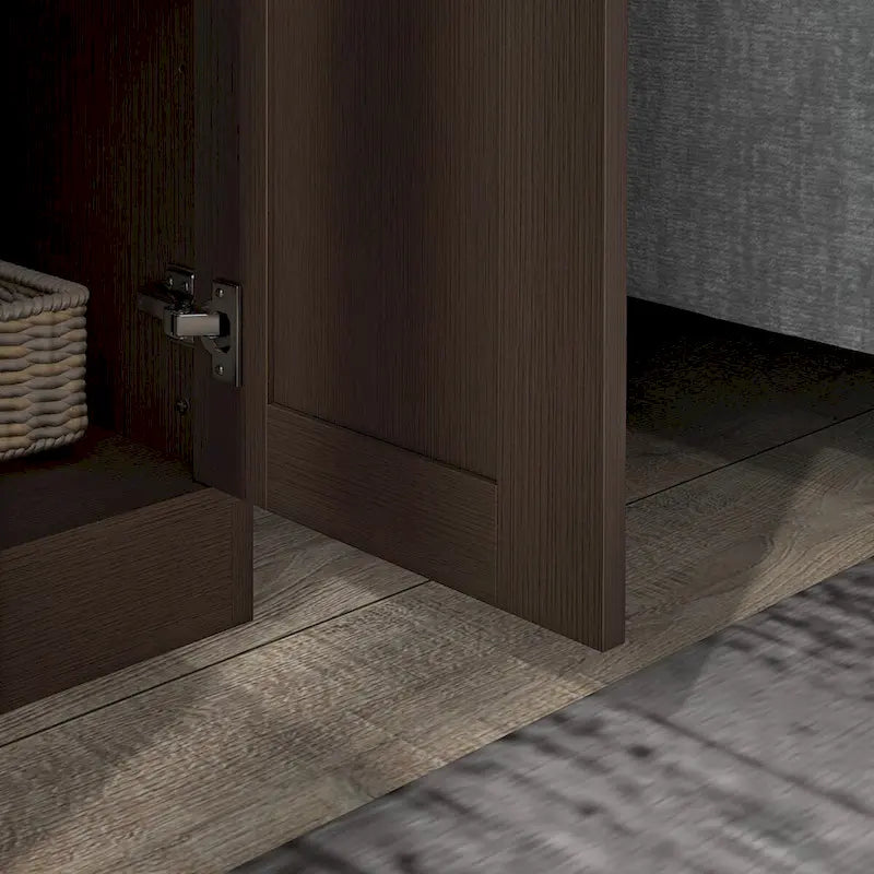 Armoire de rangement haute de 69 po avec étagères mobiles, garde-manger de style moderne avec portes à fermeture douce, café