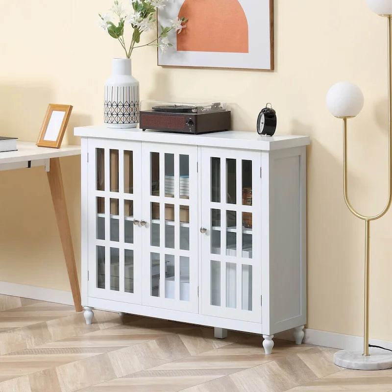 Armoire de rangement haute de 69 po avec étagères mobiles, garde-manger de style moderne avec portes à fermeture douce, café